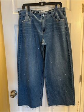 No Boundaries Blue Wide Leg Jeans with Rhinestone Dots